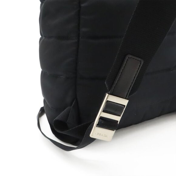 Prada Triangle Logo Backpack Rucksack Sac Quilted Nylon Leather Nero Black main image 8